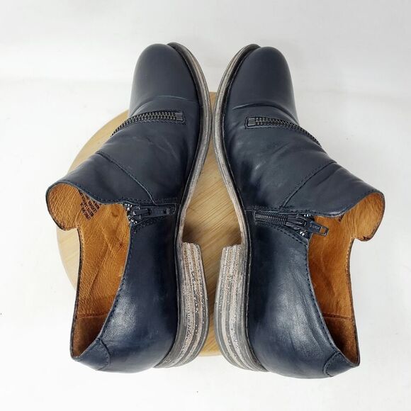 Miz Mooz Lyric Bootie Womens 38‎ Black Leather Zip Biker Moto Shootie Boho Shoes - Picture 9 of 12